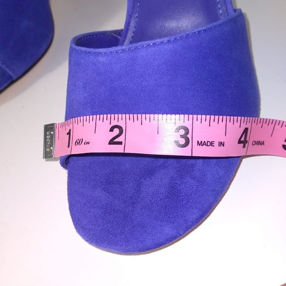 ULALA Nine West Purple Suede/Leather Slip On Open Toe Heels Women's Size- 7M - Picture 3 of 8
